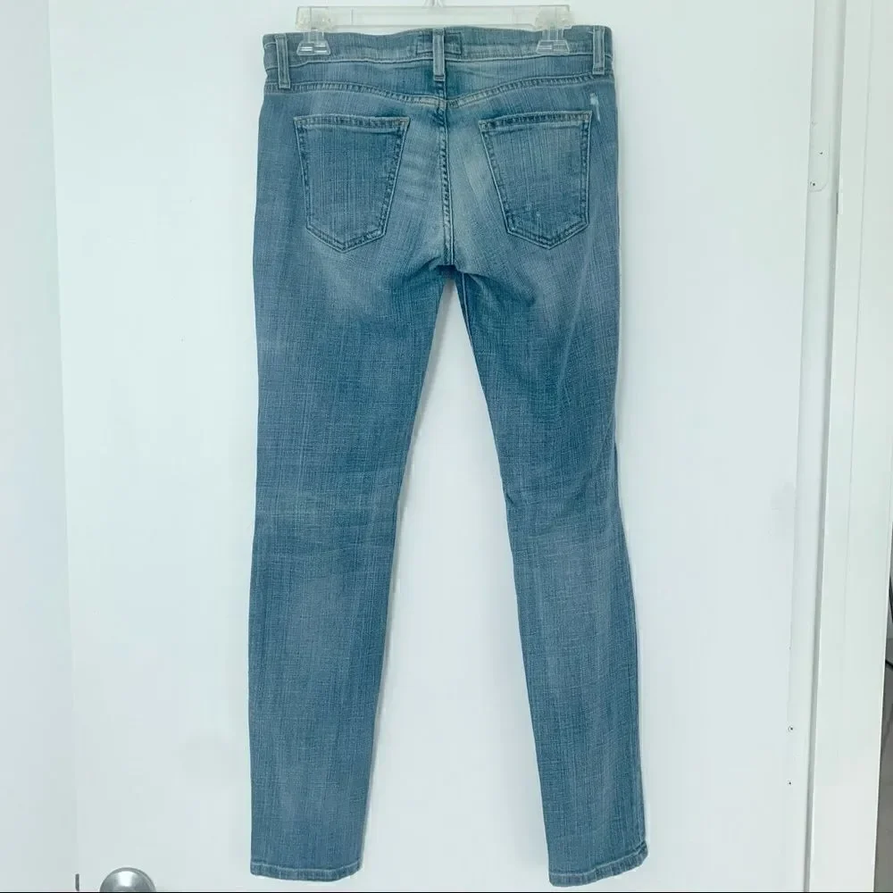 Current Elliot The Ankle Skinny Distressed Jeans in Light Wash Size 26
